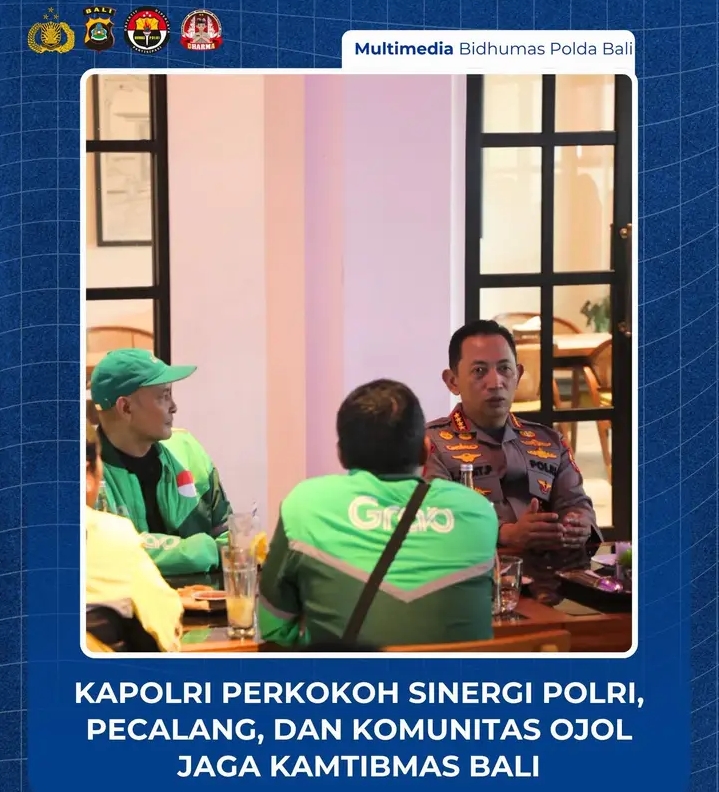 *Kapolri Perkokoh Sinergi Polri, Pecalang, dan Komunitas Ojol Jaga Kamtibmas Bali