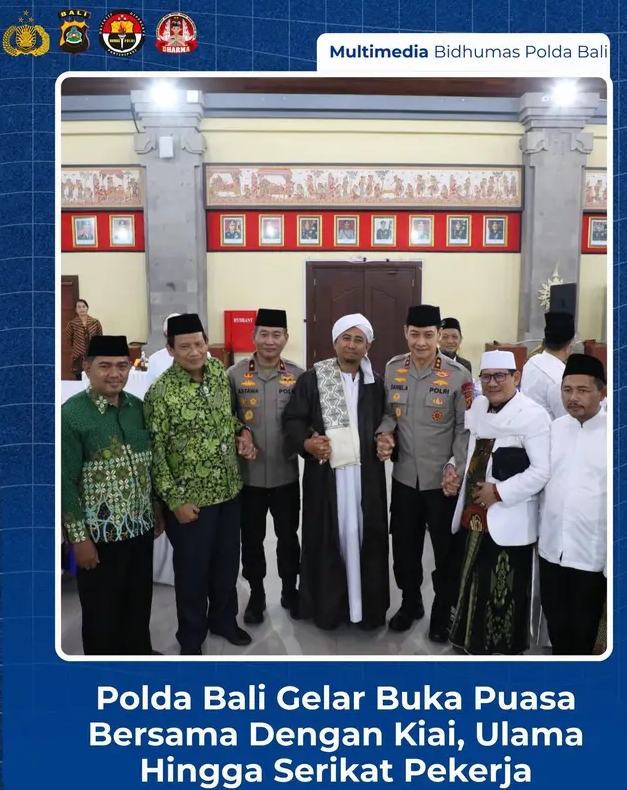 Polda Bali Gelar Buka Puasa Bersama Dengan Kiai, Ulama Hingga Serikat Pekerja