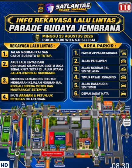 Satlantas Polres Jembrana Terapkan Rekayasa Lalu Lintas Saat Parade Budaya
